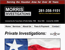 Tablet Screenshot of morrisinvestigations.net